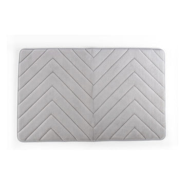 Beldray Antibac Memory Foam Bath Mat Grey Chevron 50x80cm