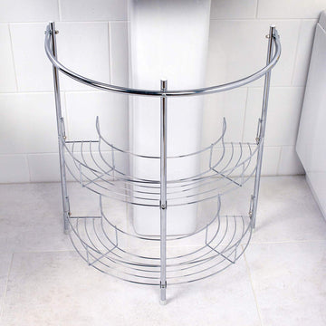 Silver Chrome 2 Tier Under Sink Storage Unit