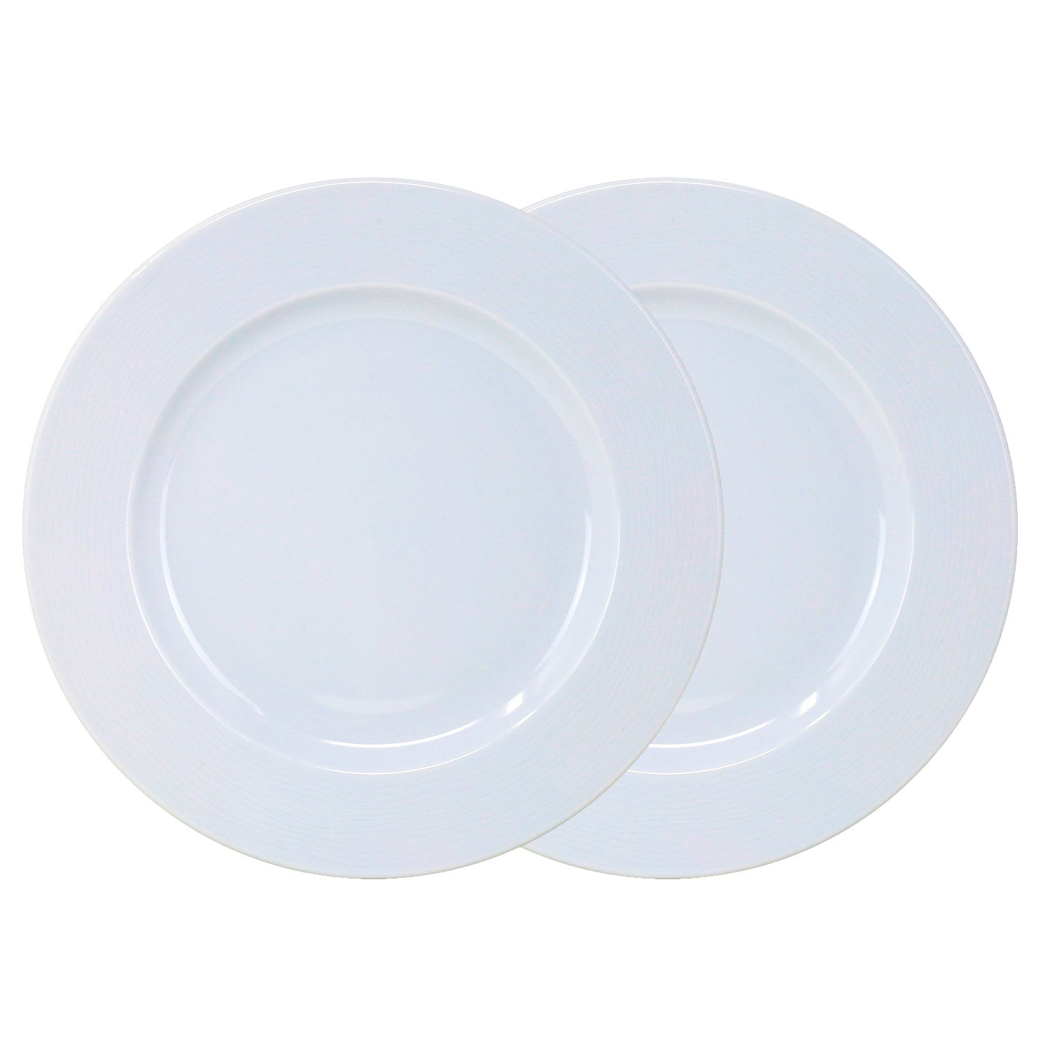 2Pcs 26cm White Round Porcelain Dinner Plates