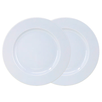 2Pcs 26cm White Round Porcelain Dinner Plates