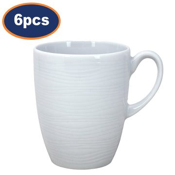 6Pcs 300ml Glaze White Porcelain Mugs