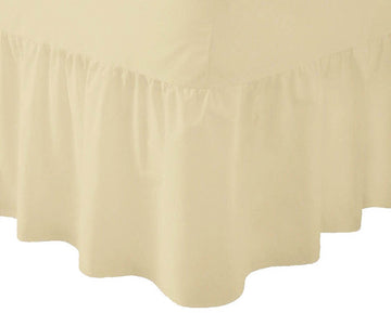 24" Deep Cream Luxury Non-Iron Percale Cotton Valance Sheet - King