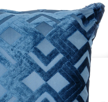 Navy Blue Double Sided Velvet Cushion Cover 17
