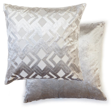 Silver Grey Double Sided Velvet Cushion Cover 17"
