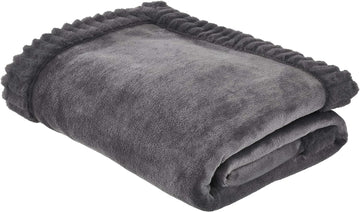 Catherine Lansfield Velvet & Faux Fur Sofa Bed Throw 150x200cm - Charcoal