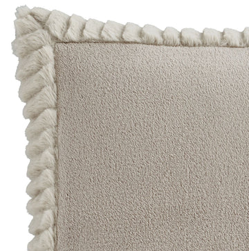 Catherine Lansfield Velvet & Faux Fur Cushion Cover 55x55cm - Natural