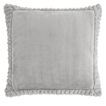 Catherine Lansfield Velvet & Faux Fur Filled Cushion 55x55cm - Silver Grey