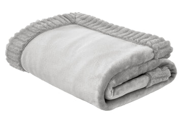 Catherine Lansfield Velvet & Faux Fur Sofa Bed Throw 150x200cm - Silver Grey