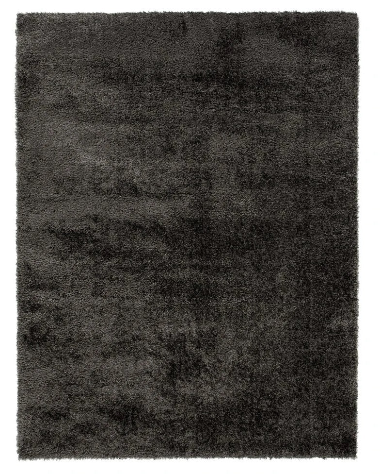 Modern Velvet Shaggy Rug Dense Pile Charcoal - 47" x 67"