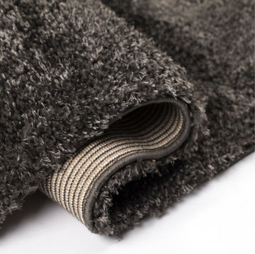 Modern Velvet Shaggy Rug Dense Pile Charcoal - 47" x 67"