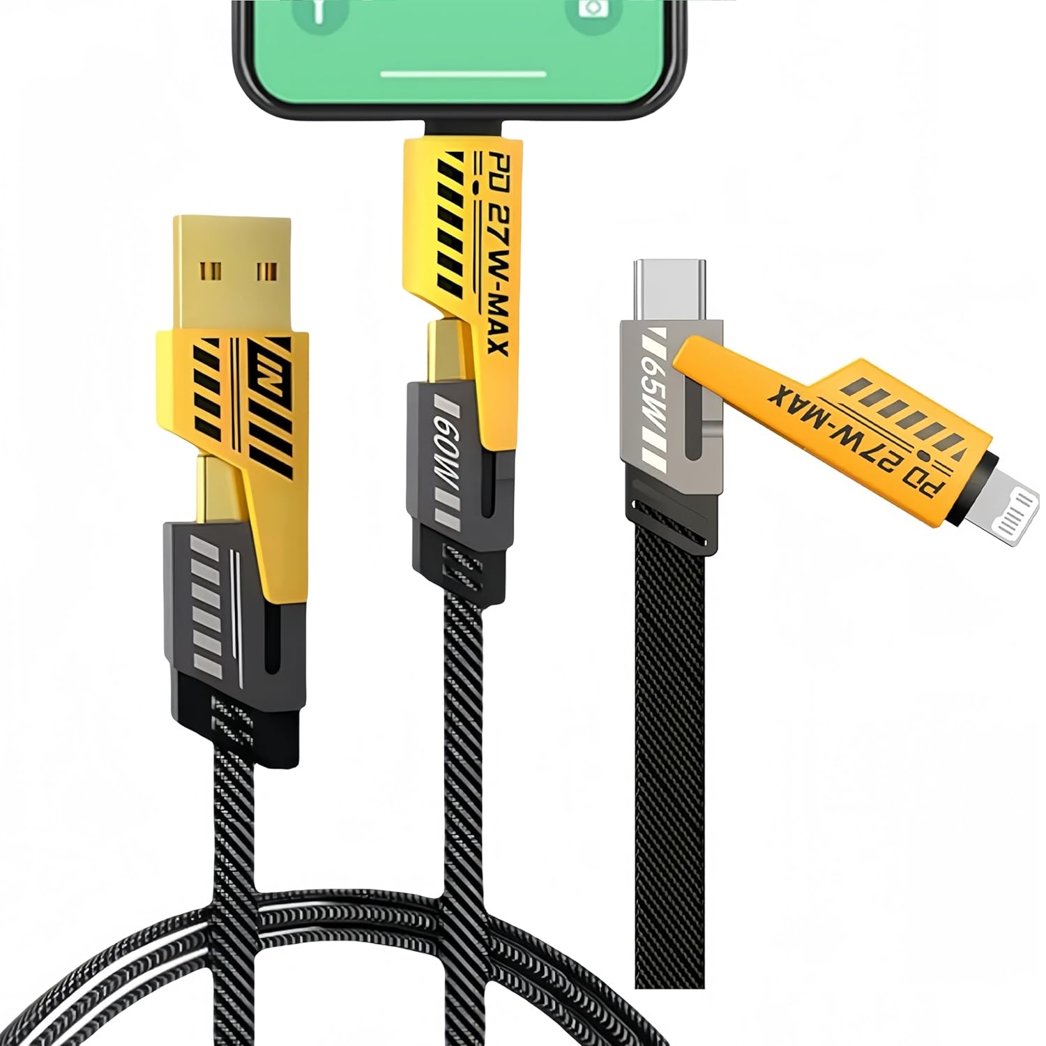 VEN-DENS 4in1 65W Gold Plated Connectors Phone Charging Cable