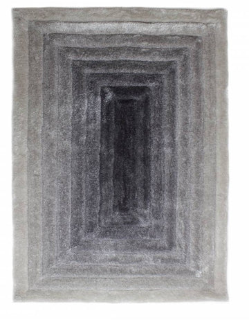 Shaggy Rug Verge Ridge Black Grey - 47" x 67"
