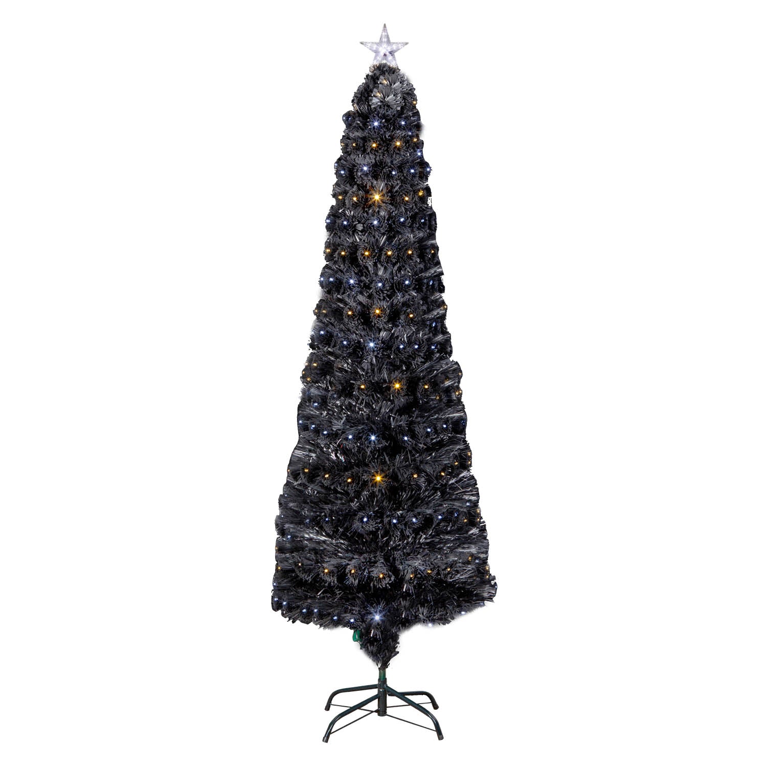 Victor Black White&Warm White LED Tip Slim Christmas Tree, 6Ft