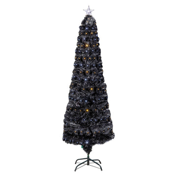 Victor Black White&Warm White LED Tip Slim Christmas Tree, 6Ft