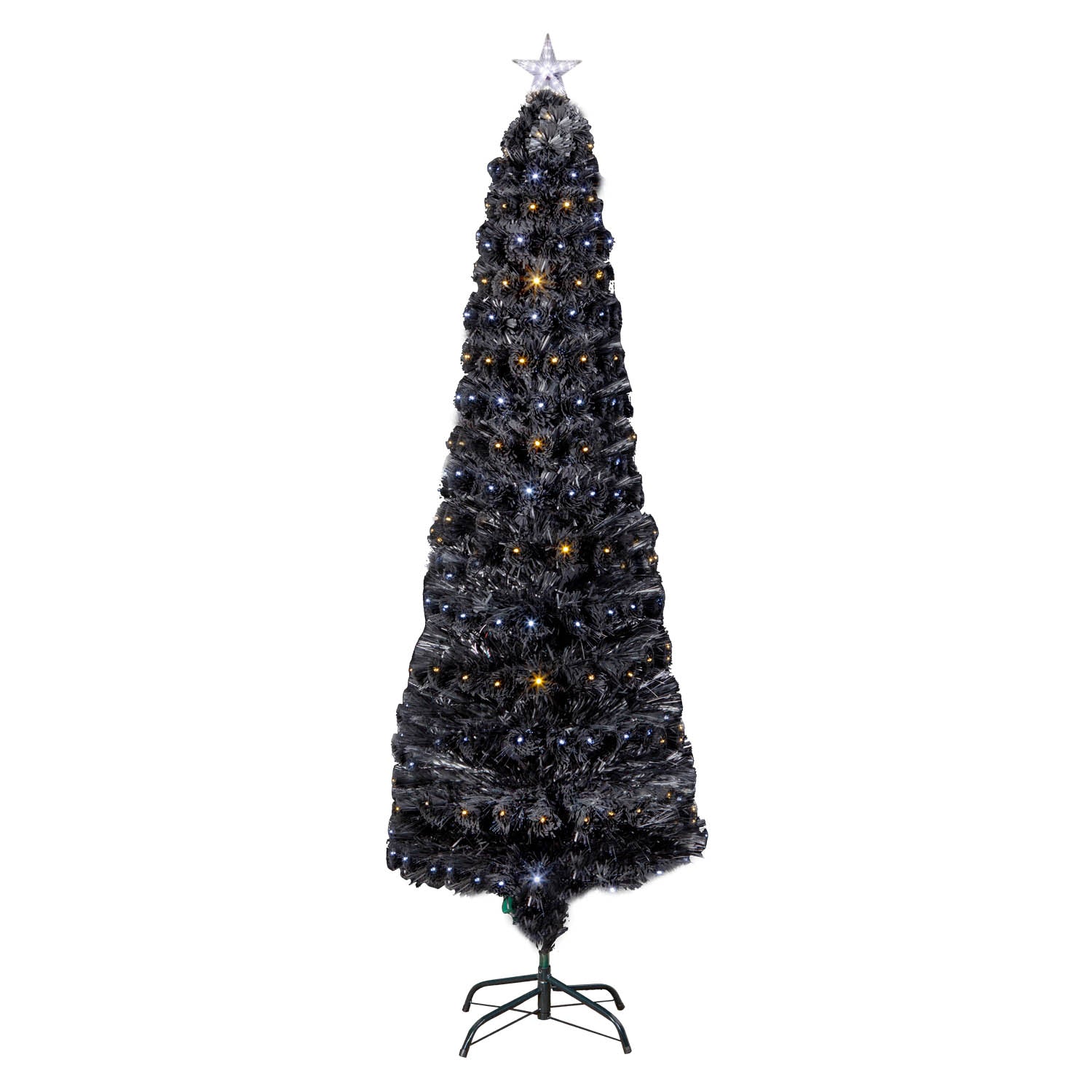 Victor Black White&Warm White LED Tip Slim Christmas Tree, 5Ft