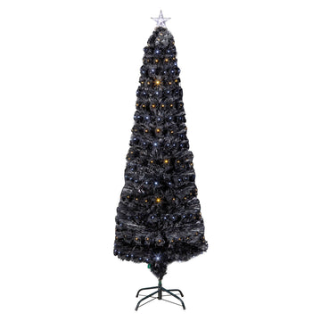 Victor Black White&Warm White LED Tip Slim Christmas Tree, 5Ft