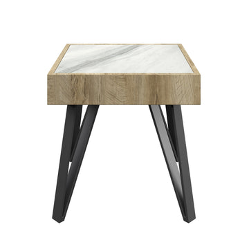 10cm Sylvan White Sintered Stone Ceramic Top Side Table