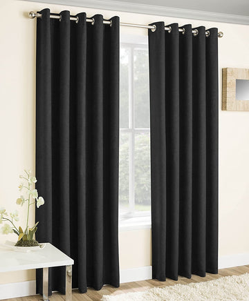 66x72" Vogue Blockout Lined Curtains - Black