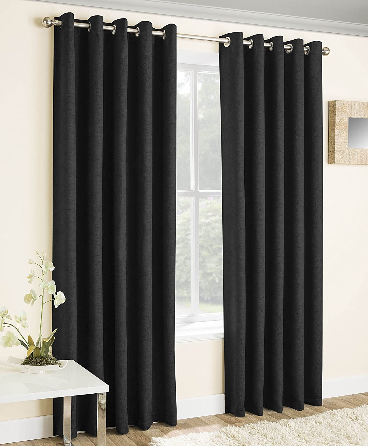 66x72" Vogue Blockout Lined Curtains - Black