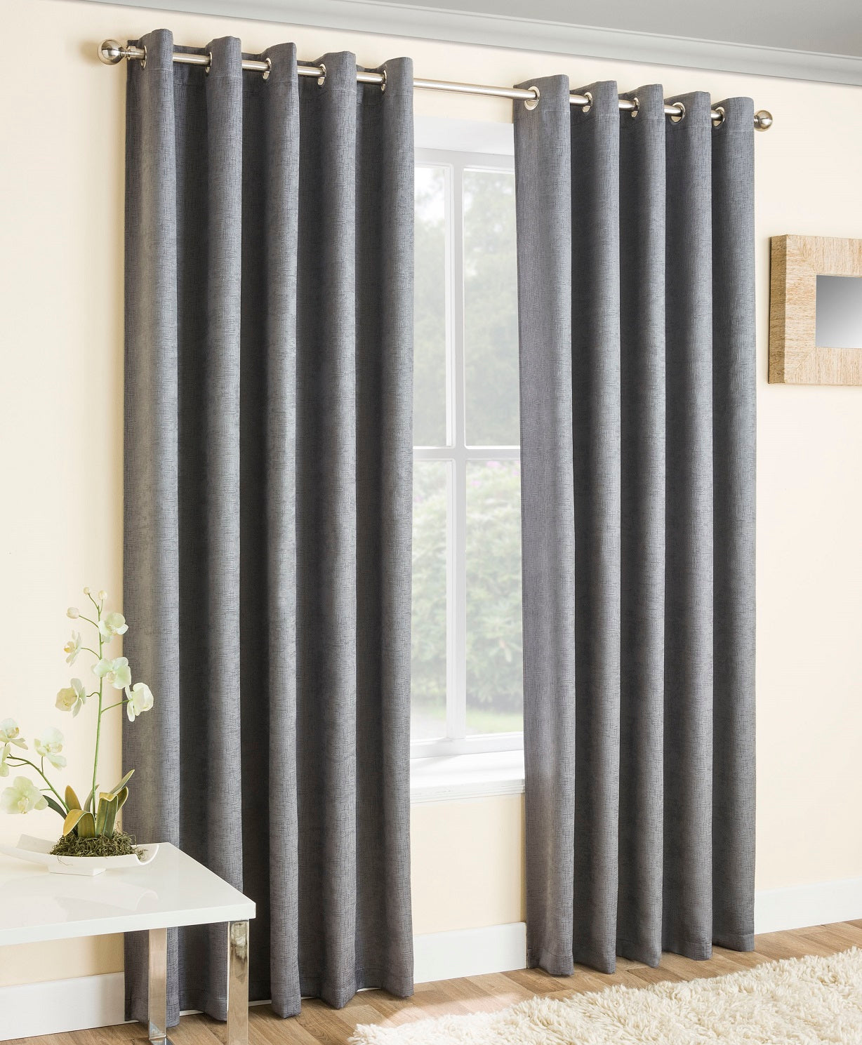 90x90" Vogue Blockout Lined Curtains - Silver Grey