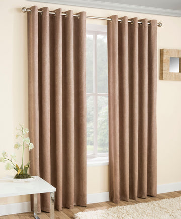 90x90" Vogue Blockout Lined Curtains - Latte