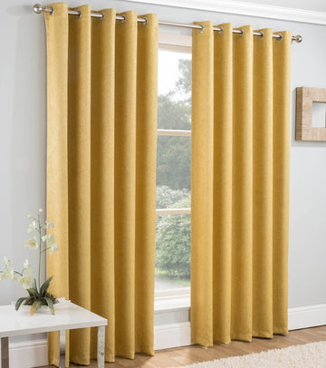 90x90" Vogue Blockout Lined Curtains - Ochre