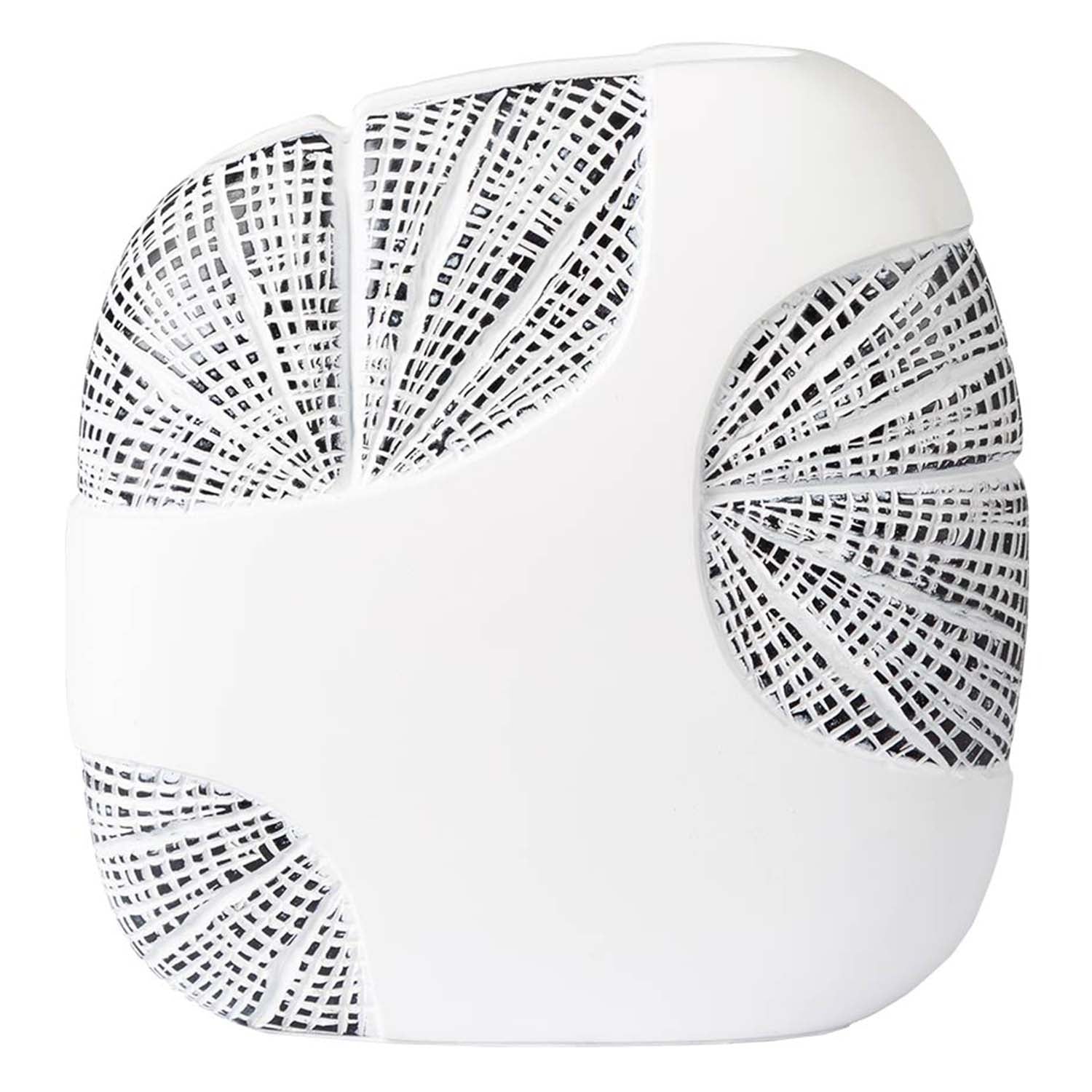 30cm White & Black Shell Polyresin Art Vase