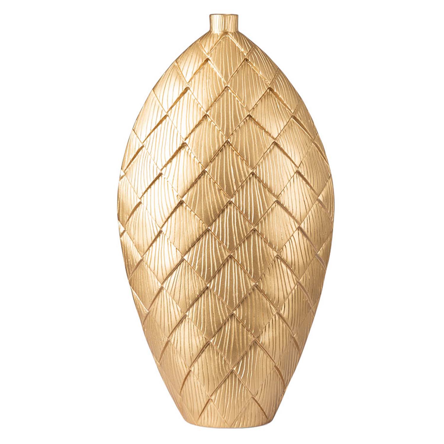 51cm Gold Polyresin Pinecone Art Vase