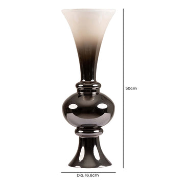 50cm White Smoke Glass Art Vase