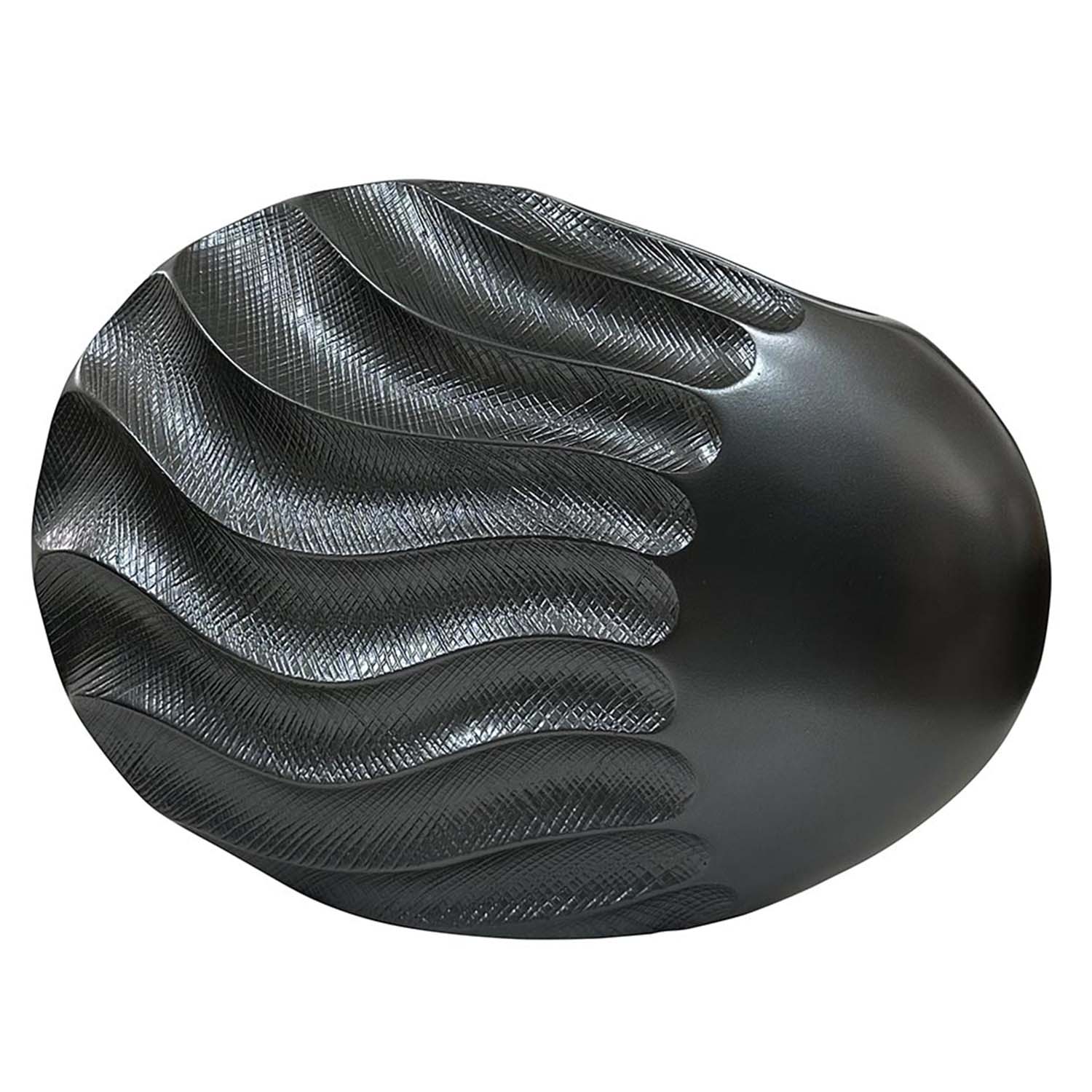 24cm Pearl Grey Sand Wave Polyresin Art Vase