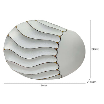 24cm White Sand Wave Polyresin Art Vase