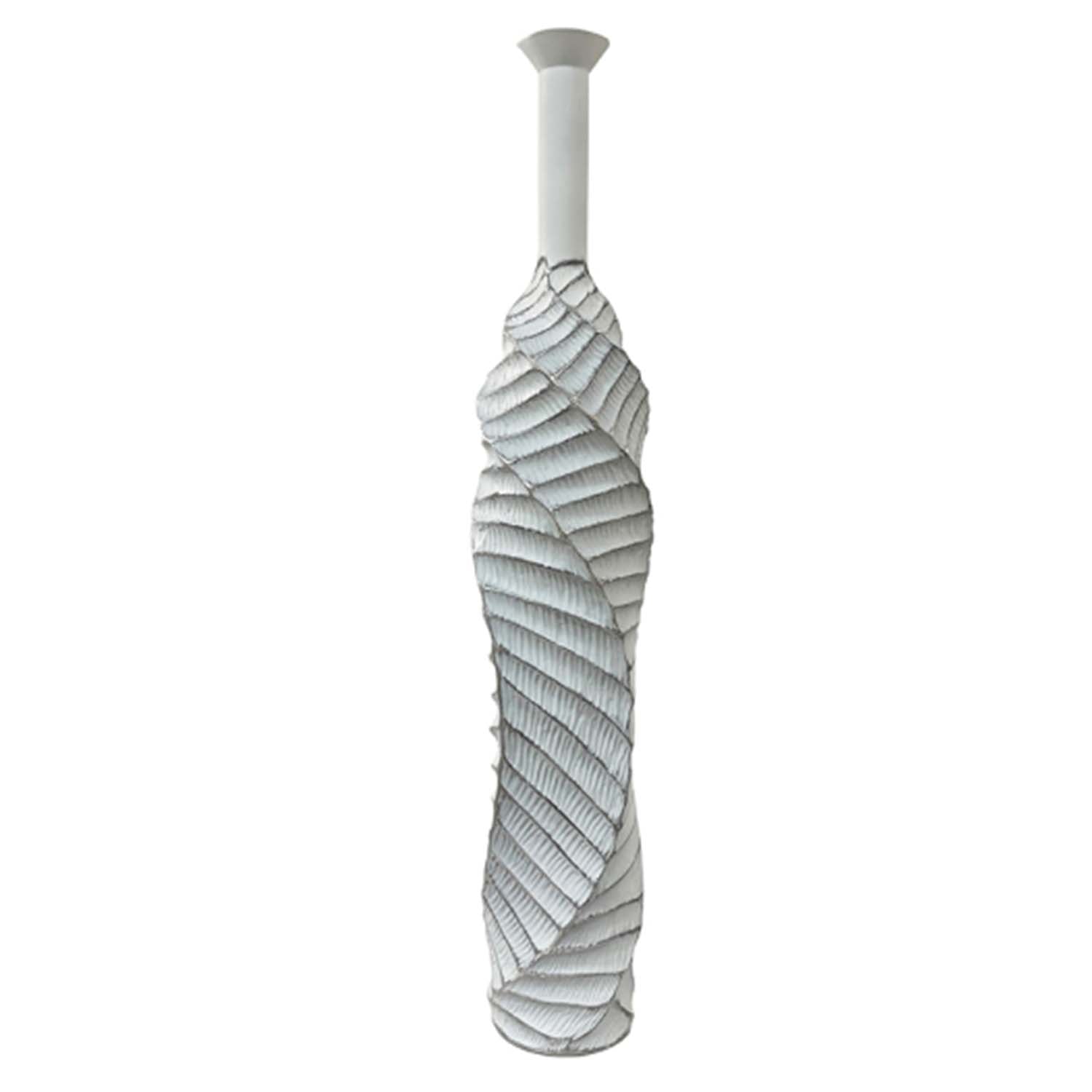 75cm White Sand Wave Polyresin Art Vase