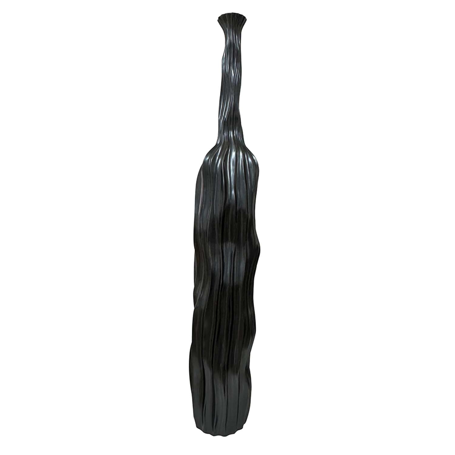 97cm Pearl Grey Ridge Polyresin Art Vase