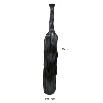 97cm Pearl Grey Ridge Polyresin Art Vase