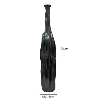 72cm Pearl Grey Ridge Polyresin Art Vase