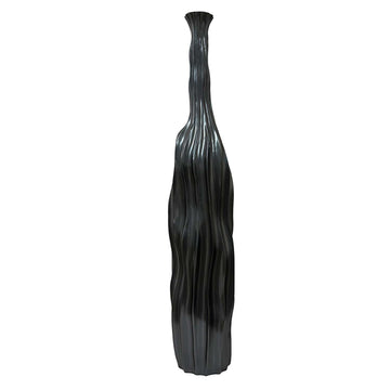 72cm Pearl Grey Ridge Polyresin Art Vase