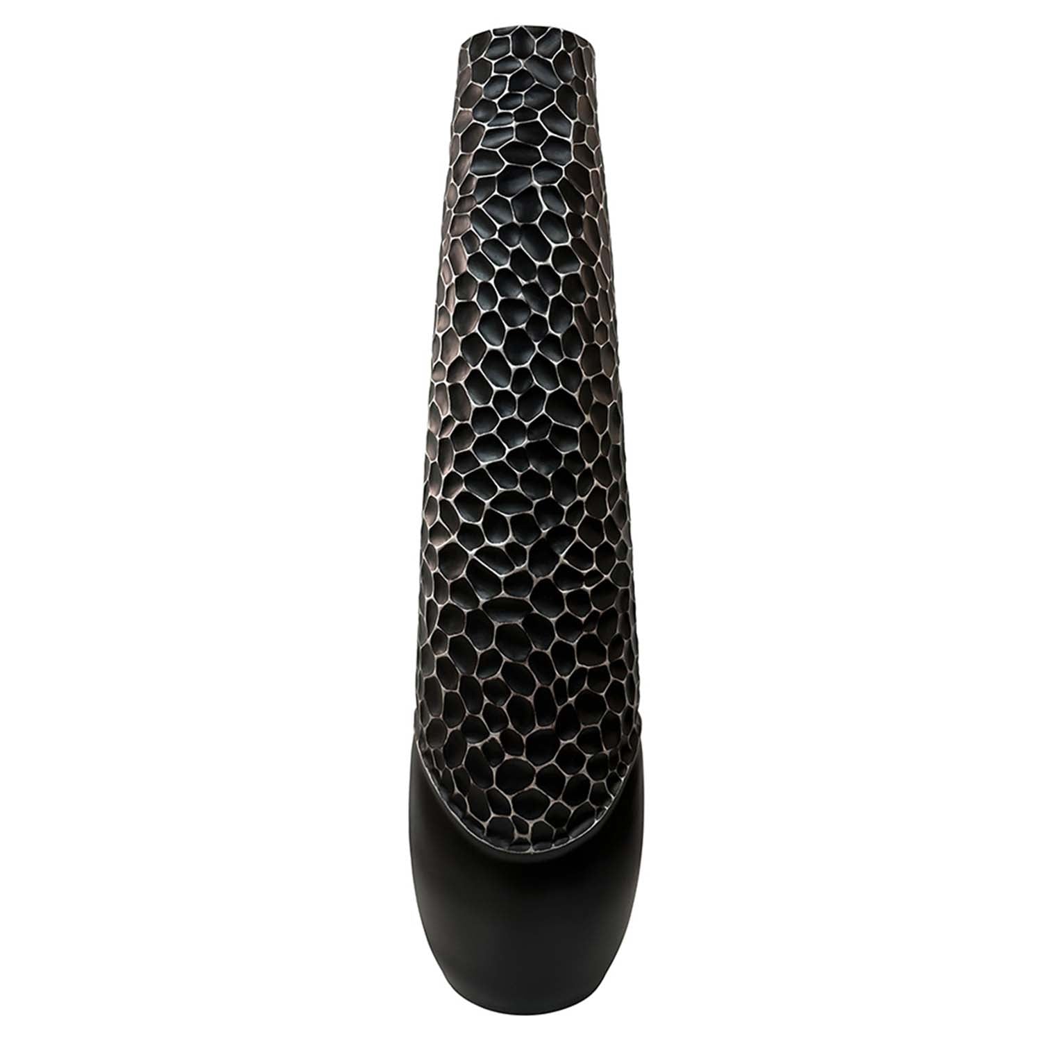 78cm Matte Black Polyresin White Lining Vase