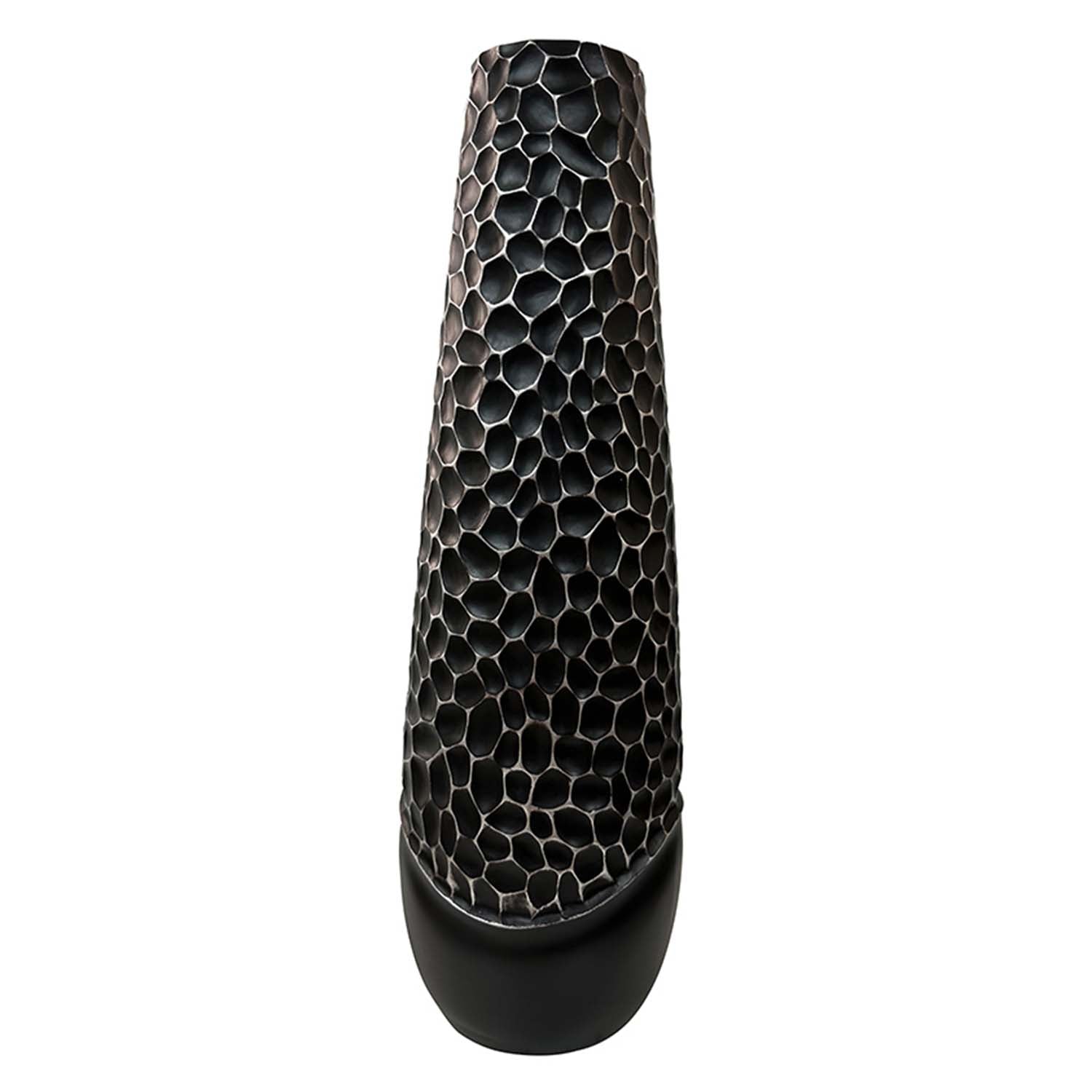 61cm Matte Black Polyresin White Lining Vase