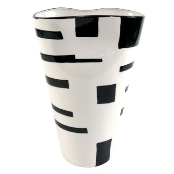 30cm Black & White Ceramic Art Vase