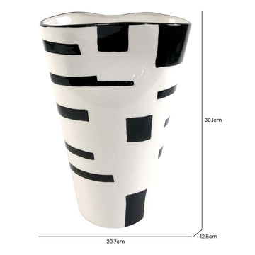 30cm Black & White Ceramic Art Vase