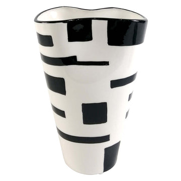 23cm Black & White Ceramic Art Vase