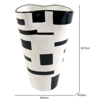 23cm Black & White Ceramic Art Vase