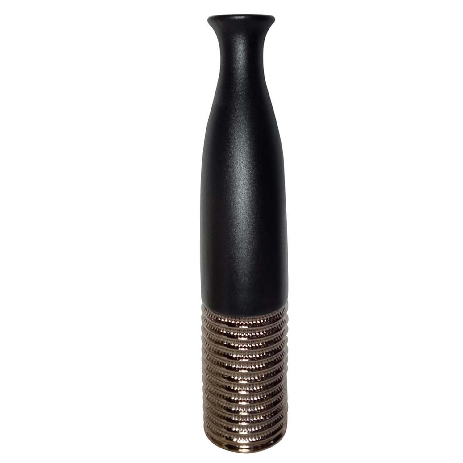 80cm Black Textured Bronze Ceramic Art Vase