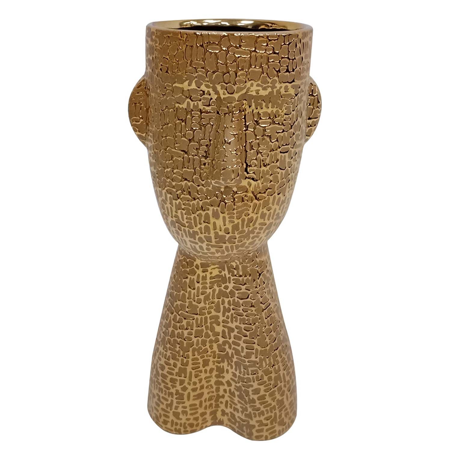 32.5 Gold Textured Ceramic Art Vase