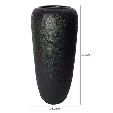 50.5cm Black Textured Ceramic Vase