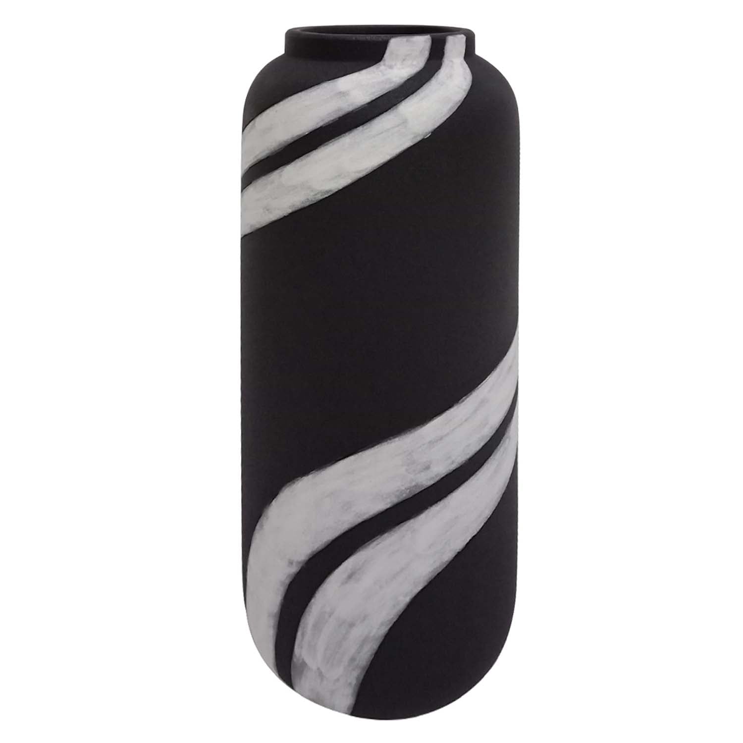 39cm Black & White Ceramic Art Vase