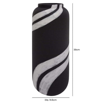 39cm Black & White Ceramic Art Vase