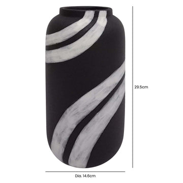 29cm Black & White Ceramic Art Vase