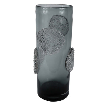 38.5cm Smoke Grey Glass Forest Art Handmade Vase