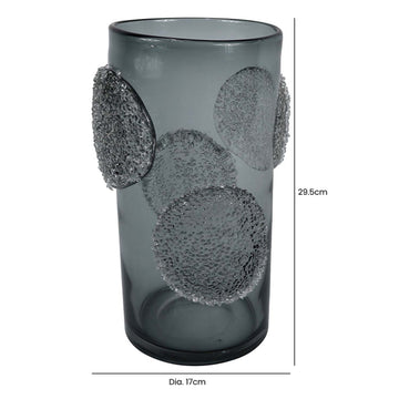 29.5cm Smoke Grey Glass Forest Art Handmade Vase